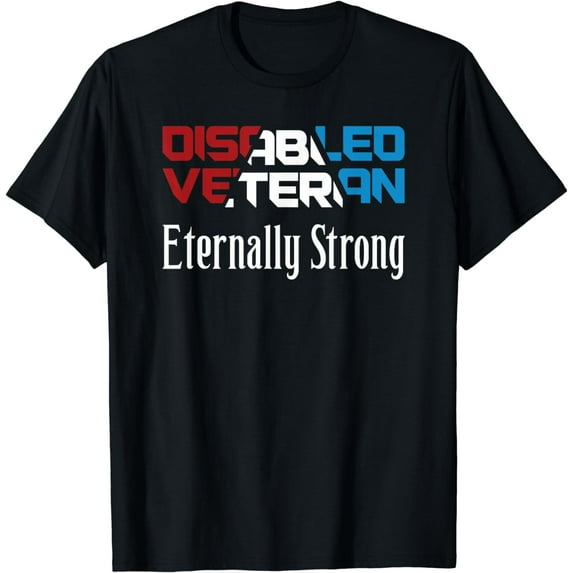 Disabled Veteran Red White Blue Patriotic Tee T-Shirt