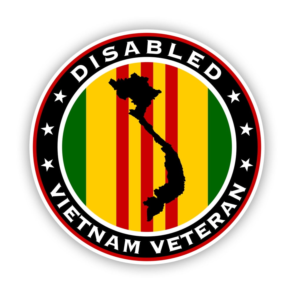 Disabled Vietnam Veteran Sticker Decal Self Adhesive Vinyl