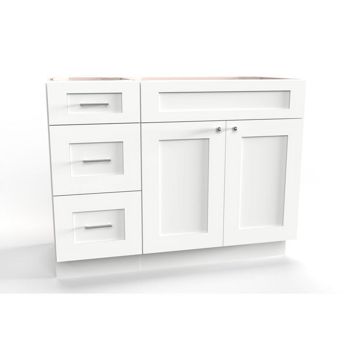 Disar 39'' White Single Bathroom Vanity with Drawer Left