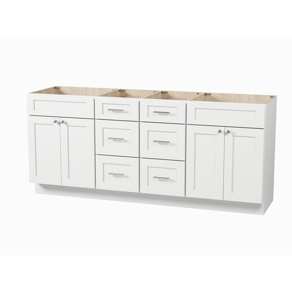 Disar 78'' Double Bathroom Vanity Base only in White
