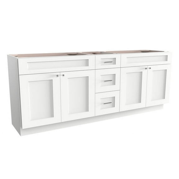 Disar 87" Double Bathroom Vanity Base Only in White