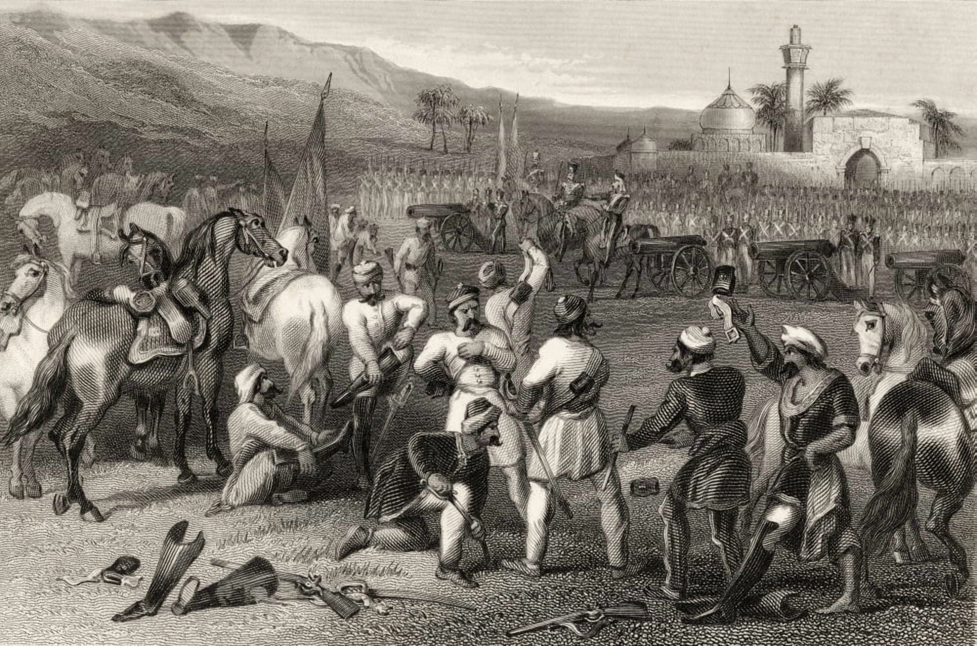 Disarming The 11Th Irregular Cavalry At Berhampore1857 From The History Of The Indian Mutiny Published 1858 Canvas Art - Ken Welsh Design Pics (18 x 11)