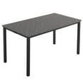 Disassemble rectangular dining table with straight feet MDF grey
