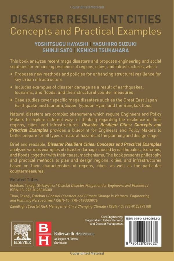 Pre-Owned Disaster Resilient Cities: Concepts and Practical Examples [Paperback] Hayashi, Yoshitsugu; Suzuki, Yasuhiro; Sato, Shinji and Tsukahara, Kenichi