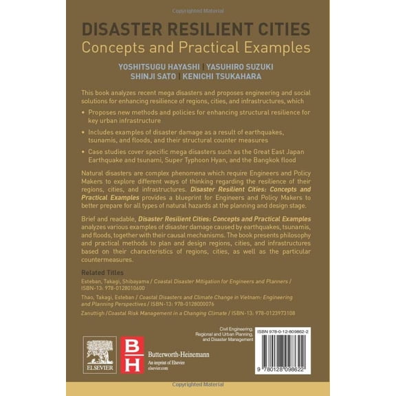 Pre-Owned Disaster Resilient Cities: Concepts and Practical Examples [Paperback] Hayashi, Yoshitsugu; Suzuki, Yasuhiro; Sato, Shinji and Tsukahara, Kenichi