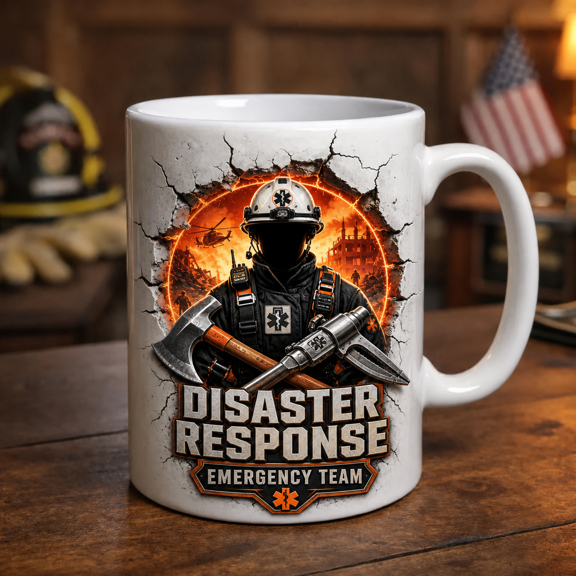 Disaster Response Mug Personalized Firefighter Gift, Custom Emergency Team Cup