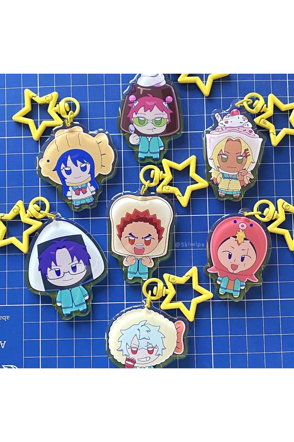Disastrous Epoxy Acrylic Keychains Psychic Comedy Anime Acrylic Keychain, random 1 pack