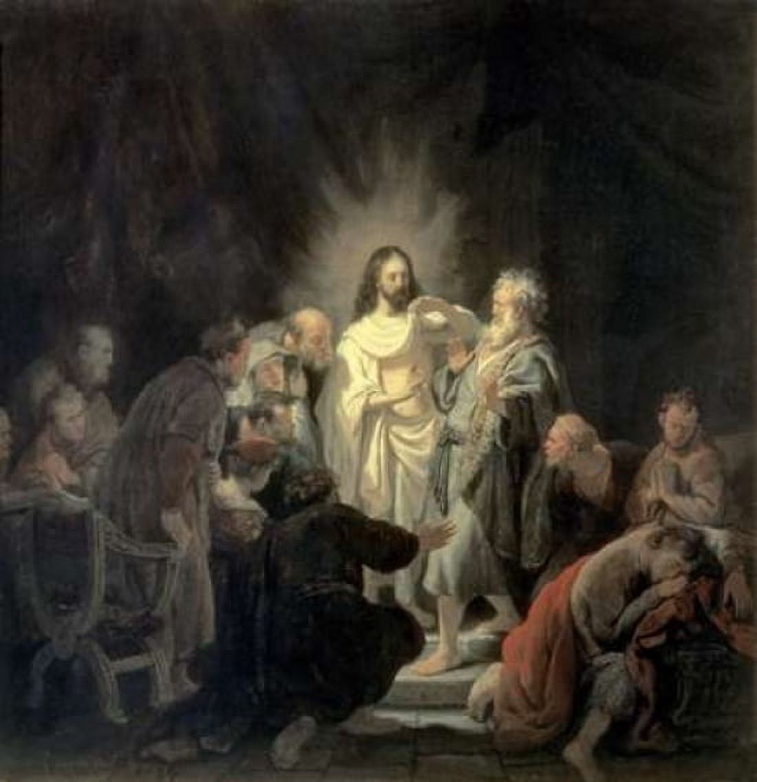 Disbelief of Apostle Thomas Canvas Art - Rembrandt Van Rijn (24 x 24)