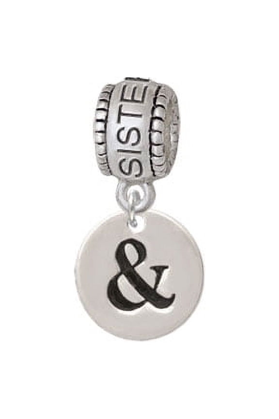 Disc 1/2'' - Symbol - Ampersand - & - Sister Charm Bead