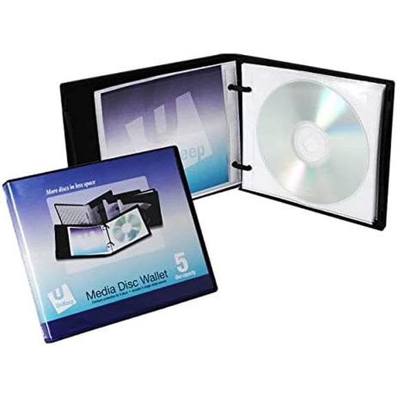 Disc 5 CD/DVD Wallet with Pages - Case of 30 (Black)$$Furniture