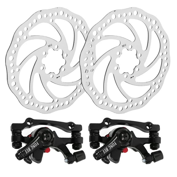 Durable Mechanical Bike Disc Brake Front & Rear Rotor Kit for Mountain Bikes Black 160 mm