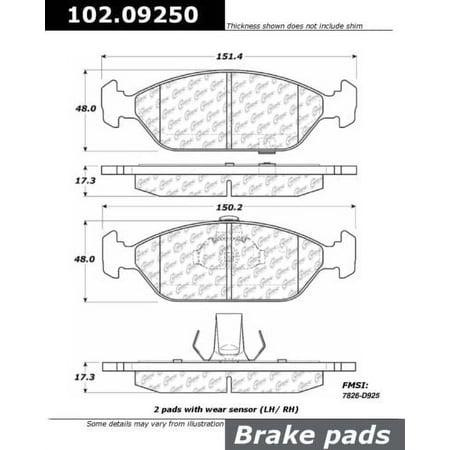 Disc Brake Pad-C-TEK Metallic Brake Pads Front Centric 102.09250