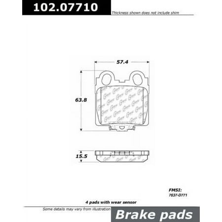 Disc Brake Pad-C-TEK Metallic Brake Pads Rear Centric 102.07710