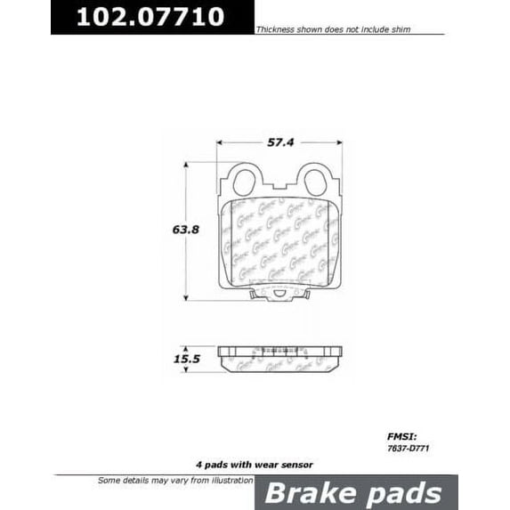 Disc Brake Pad-C-TEK Metallic Brake Pads Rear Centric 102.07710