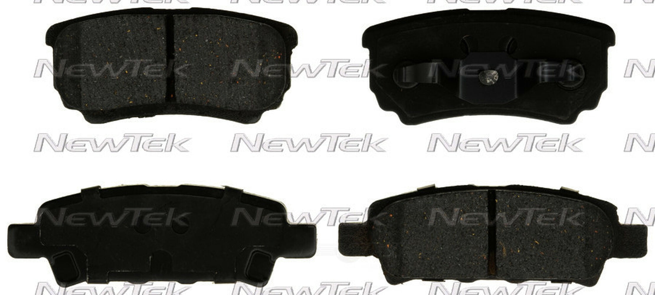 NewTek Automotive Multilayer Shimmed Galaxy Ceramic Brake Pads Set With Hardware Kits for JEEP, CHRYSLER, DODGE, MITSUBISHI