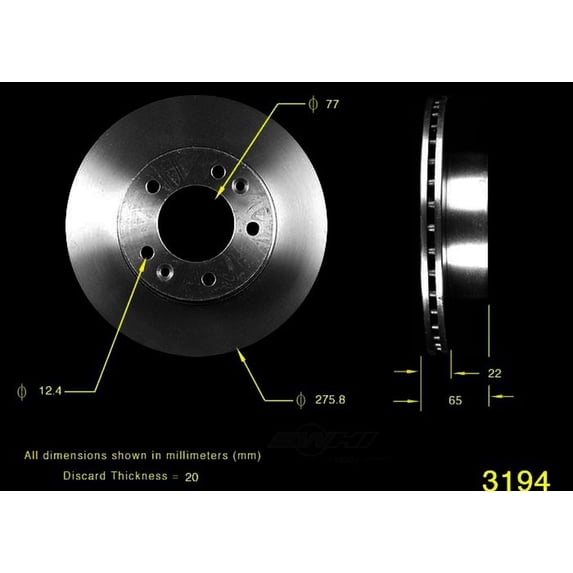 Disc Brake Rotor Fits select: 1986-1991 MAZDA RX7