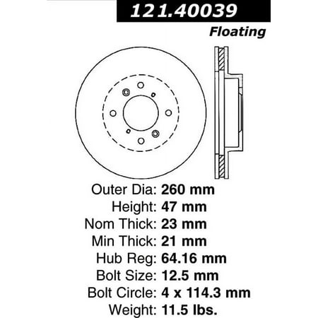 Disc Brake Rotor Fits select: 1998-2002 HONDA ACCORD, 1999 ACURA 2.3CL