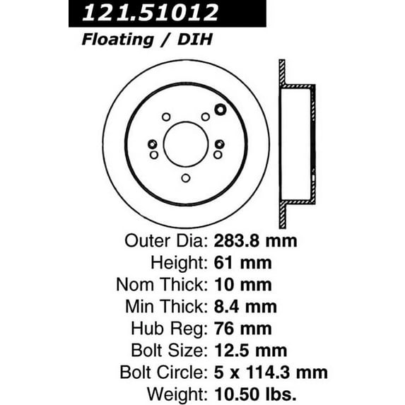 Disc Brake Rotor Fits select: 2005-2015 HYUNDAI TUCSON, 2007-2016 KIA SPORTAGE