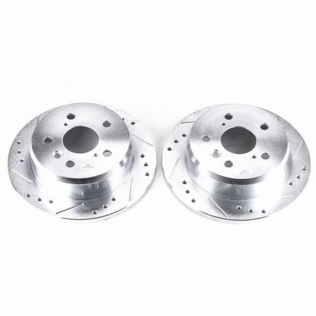 Power Stop Rear Pair of Drilled and Slotted Brake Rotors JBR973XPR