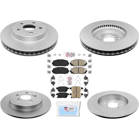 Disc Brake Rotors Brake AmeriBrake Pads Hardware Fits for 2017-2019 Prius Prime