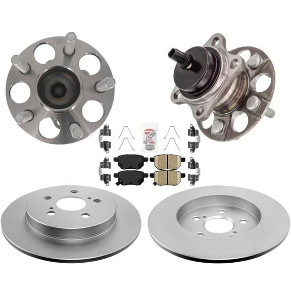 Disc Brake Rotors Pads Rear Wheel Hub Bearing for Toyota Prius 2010-2015