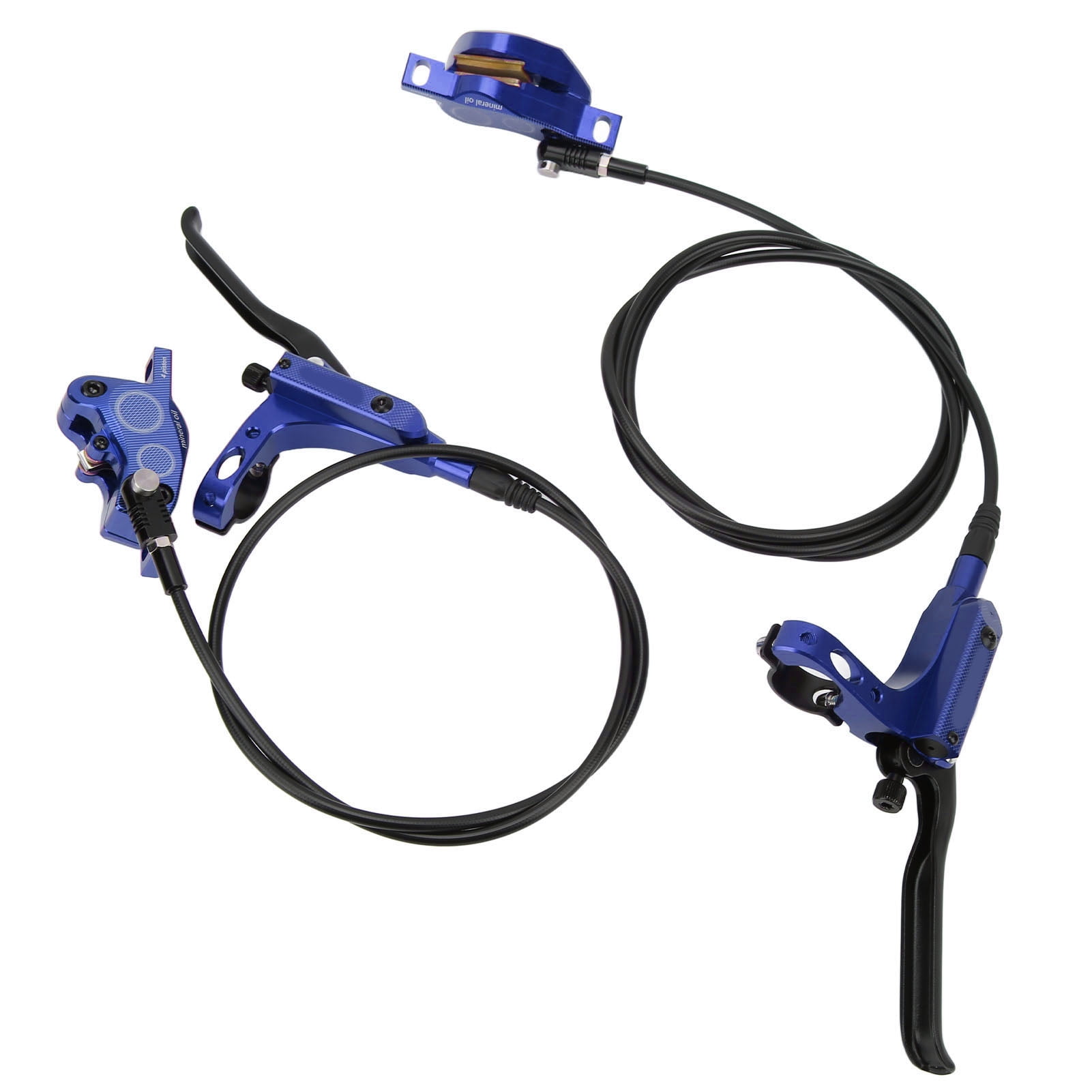 Disc Brakes Kit, 4 Piston Front Rear Hydraulic Disc Brake CNC Bilateral