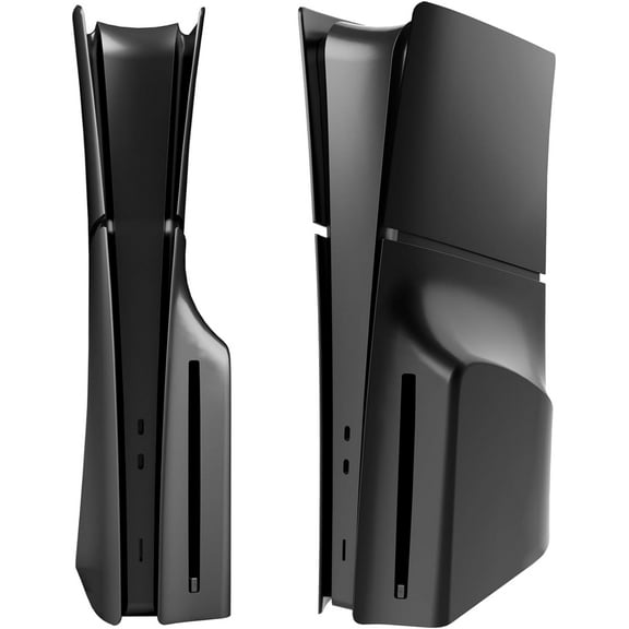 Disc Edition Cover Plates for PS5 Slim Console, Shell Panels Compatible with Playstation 5 Slim Accessories Protective Replacement Faceplate (Black)