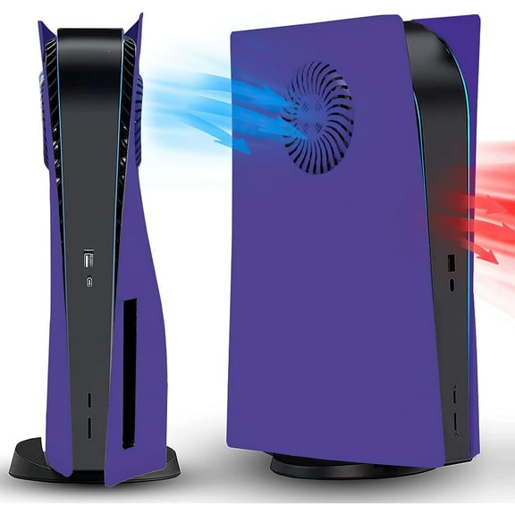 Disc Edition Face Plates with Cooling Vents Cover Skins Shell Panels for PS5 Console, For Playstation 5 Accessories Faceplate Protective Shell Replacement Plate Anti-Scratch (Disc Galactic Purple)