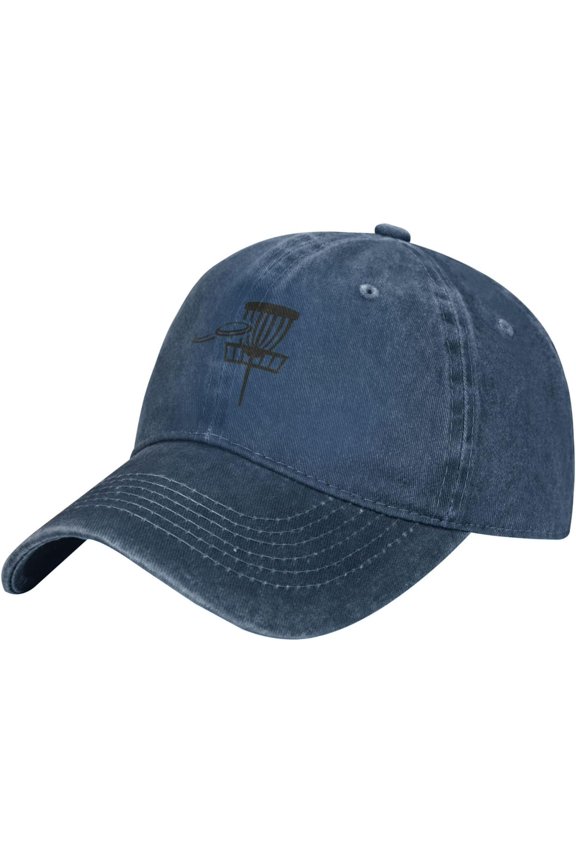 Disc Golf Basket with-Flying-Disk Vintage Baseball Cap Mens/Womens Adjustable Trucker Hats