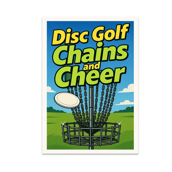 Disc Golf Chains and Cheer Art - Disc Golf Enthusiast - 13x19 Poster Print