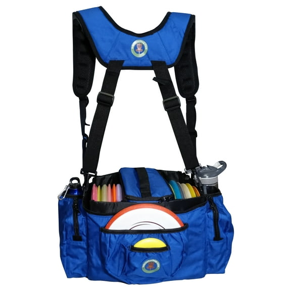 Disc Golf Cooler Bag with removeable cooler and included backpack straps - Blue