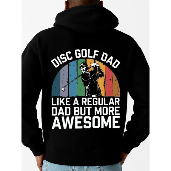 Disc Golf Dad graphic hoodies golf men's long sleeve black Casual ...
