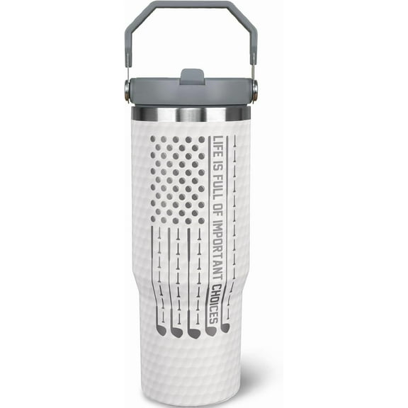 Disc Golf Gifts For Men Women Golfers 30Oz Tumbler With Handle 30 OZ Travel Coffee Mug Water Bottle Stainless Steel Vacuum Insulated