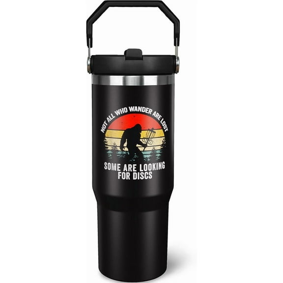 Disc Golf Gifts For Men Women Golfers 30Oz Tumbler With Handle 30 OZ Travel Coffee Mug Water Bottle Stainless Steel Vacuum Insulated