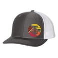 thumbnail image 1 of Disc Golf Goal Target Retro Mens Embroidered Mesh Back Trucker Hat, Charcoal/White, 1 of 4