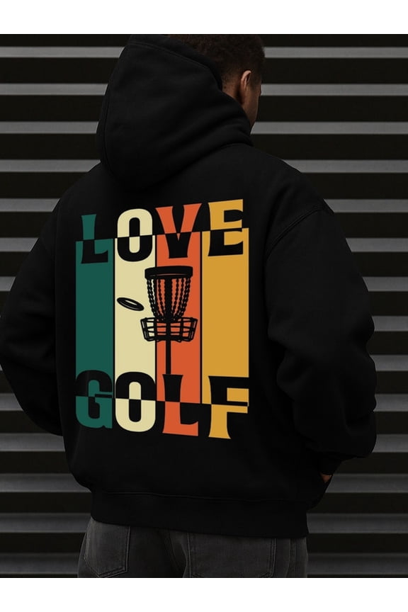 Disc Golf Love graphic hoodies games men's sweater hoodie black Comfy Loose Drawstring Trendy Hooded Pullover elegant high quality vintage interesting funny Vintage Unisex hoodie