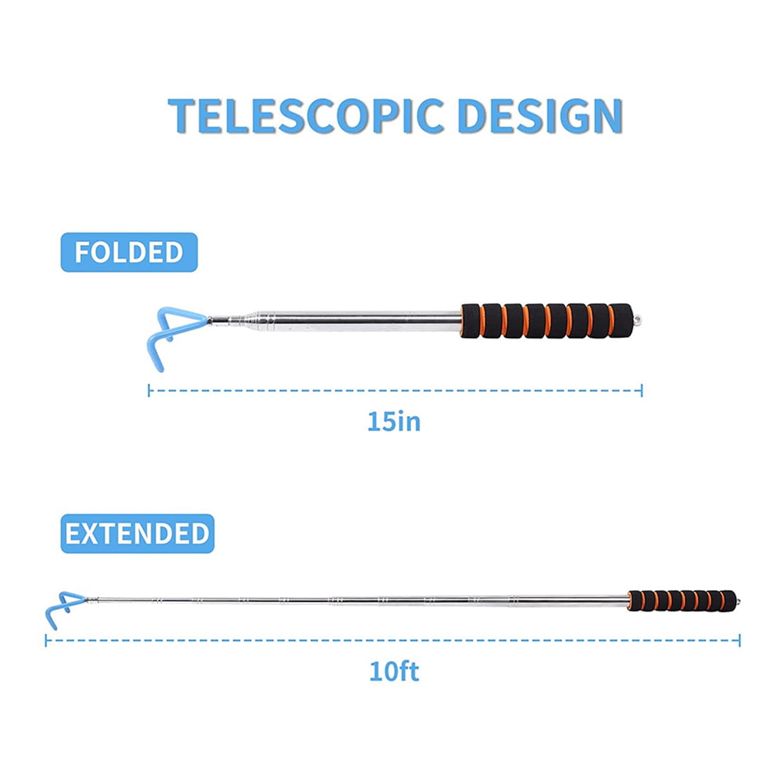 Disc Golf Retriever Disc Golf Grabber 10 Feet Portable Telescoping