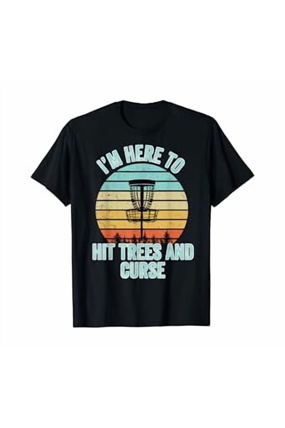 Disc Golf Shirt Funny Hit Trees and Curse Retro Disc Golf Gi T-Shirt