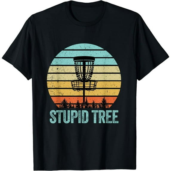 Disc Golf Shirt Funny Stupid Tree Retro Disc Golf Gift T-Shirt