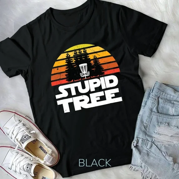 Disc Golf Shirts For Men Stupid Tree Frisbee Golf Unisex T-Shirt Unisex S-5XL Hot Trending Shirt, Vintage Birthday Gift