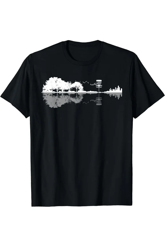 Disc Golf Sunset Guitarist Player Golfing Golfer Gift T-Shirt, for Men & Women, up to Size 5XL