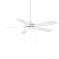thumbnail image 1 of Disc II 5-Blade Energy Star Pull Chain Memory Ceiling Fan 52in Matte White with 3000K Dimmable LED Light Kit, 1 of 6