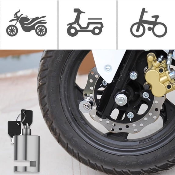 Disc Motorcycle Lock, Alloy Steel Brake Lock, Anti Theft Security Device, Super B Grade Copper Lock Core, For Bicycle Scooter Parking Safety