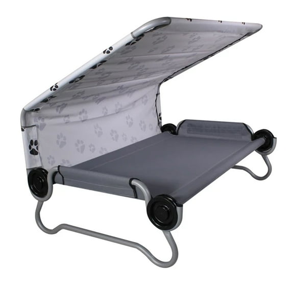 Disc-O-Bed Elevated Dog Bed with Canopy, Grey, Medium