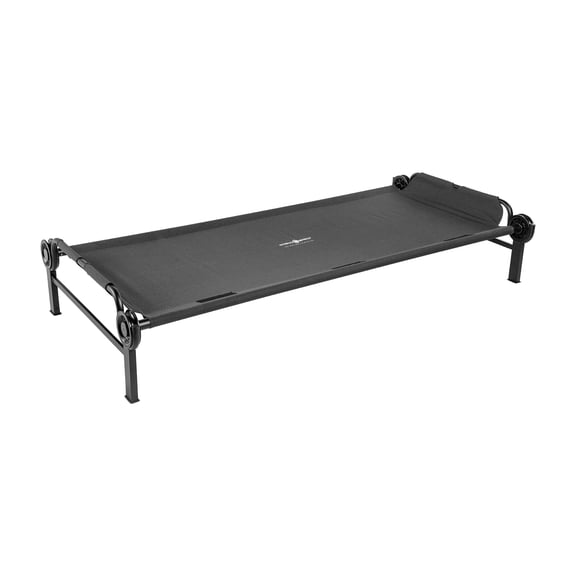 Disc-O-Bed Single Cot, Portable Sleep Solution for Tents & Cabins, Black, XL