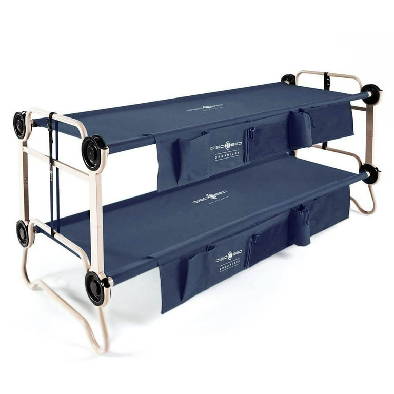 Disc O Bed Portable Folding Large Size Adult Cam O Bunk Camping Cot with Organizers Navy Blue Walmart