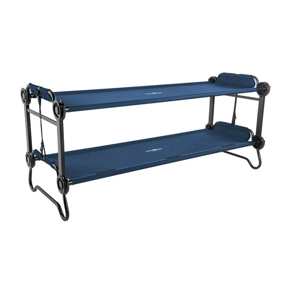 Disc-O-Bed Large Outdoor Convertible 2 Person Portable Camping Bunk Cots, Navy