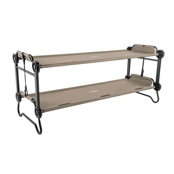Disc-O-Bed Large Outdoor Convertible 2 Person Portable Camping Bunk Cots, Tan