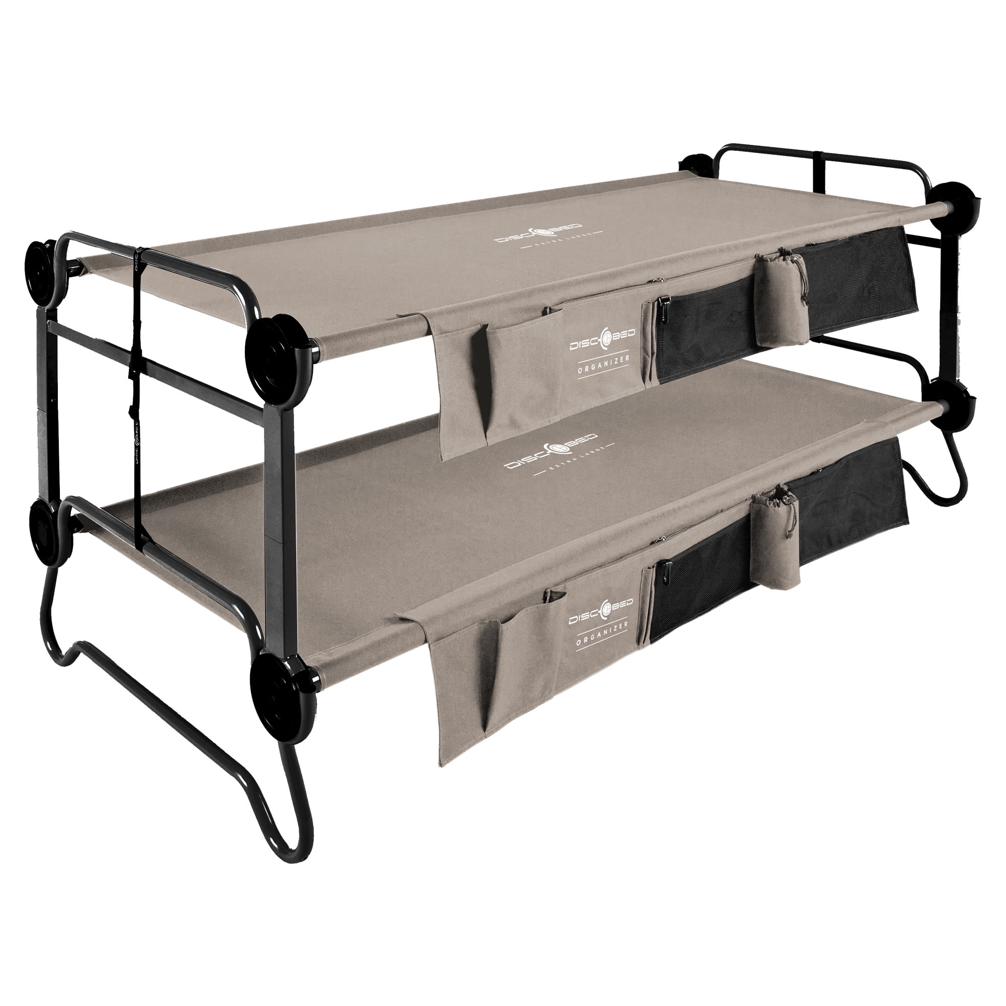 Disc-O-Bed XL Cam-O-Bunk Benchable Double Cot with Storage Organizers
