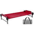 thumbnail image 1 of Disc-O-Bed Youth Single Cot Kid-O-Bed with Storage Organizer & Carry Bag, Red, 1 of 11